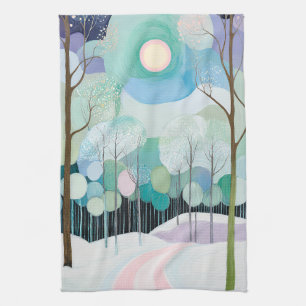 Paño De Cocina Sendero bajo la luna pastel