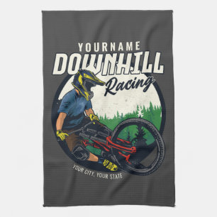 Paño De Cocina Sendero de bicicleta de montaña de carreras cuesta