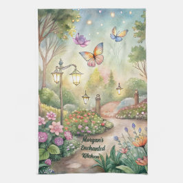 Paño De Cocina Sendero de jardín con mariposa de ensueño - Jardín