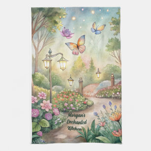 Paño De Cocina Sendero de jardín con mariposa de ensueño - Jardín