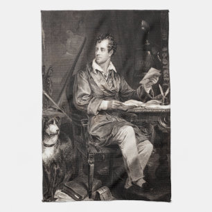 Paño De Cocina Señor Byron Portrait Victorian Poet de los 1800s