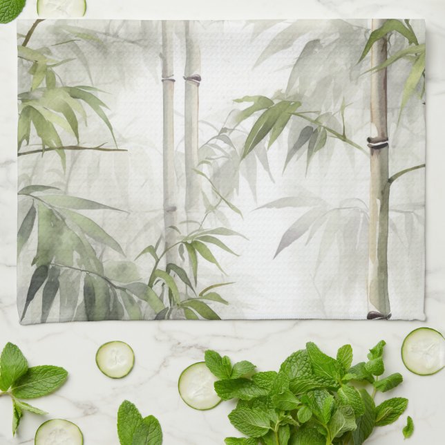 Paño De Cocina Serenidad de Bambú Verde (Doblado)