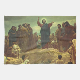 Paño De Cocina Sermón de la Montaña de Jesucristo, Religión Vinta