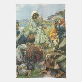 Paño De Cocina Sermón de la Montaña de Jesucristo, Religión Vinta