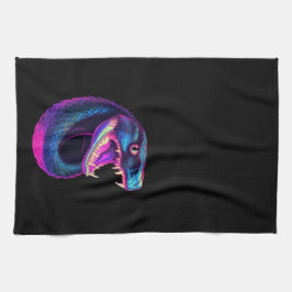 Paño De Cocina Serpiente Cobra en estilo estético vaporwave