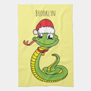 Paño De Cocina Serpiente verde suave con personalizado de sombrer