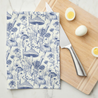 Paño De Cocina Seta Azul Marino Toile De Jouy