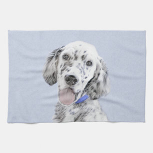 Paño De Cocina Setter Inglés Blue Belton Pintura Arte Canino