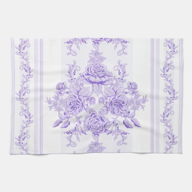 Paño De Cocina Shabby chic,lavender,toile,pattern,floral,Victoria (Horizontal)
