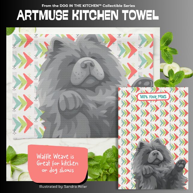 Paño De Cocina SHADY LADY -blue chow  - ArtMuse Kitchen Towels  (Subido por el creador)