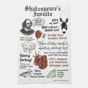 Paño De Cocina Shakespeare insulta al divertido fanático del teat