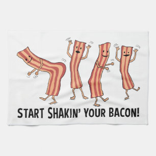 Paño De Cocina Shakin lindo y divertido sus bailarines del tocino