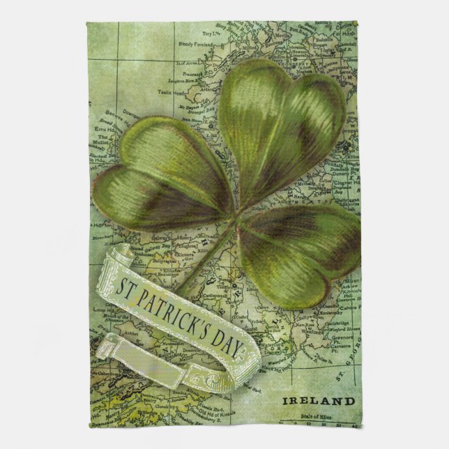 Paño De Cocina Shamrock para Irlanda (Vertical)