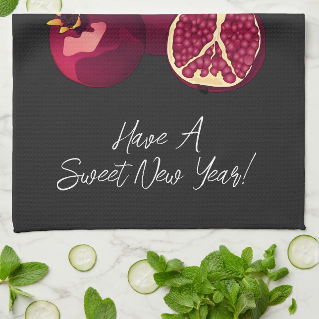 Paño De Cocina Shanah Tovah Pomegranate Personalizado (Doblado)