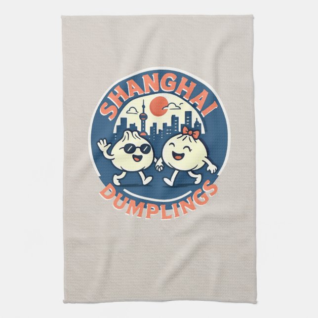 Paño De Cocina Shanghai Dumplings Cute Fun Design (Vertical)