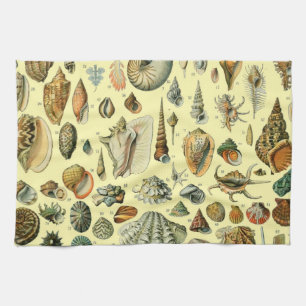 Paño De Cocina Shell de conchas marinas Mollusk Clam Elegante Art