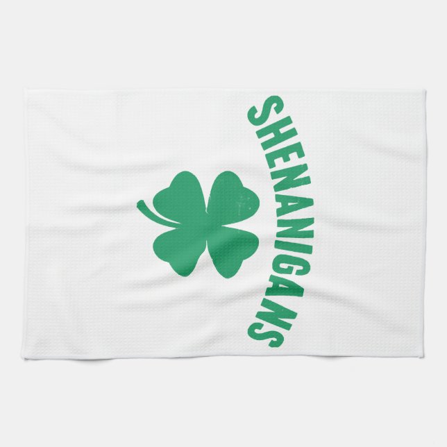 Paño De Cocina Shenanigans Shamrock St. Patrick's Day Retro (Horizontal)