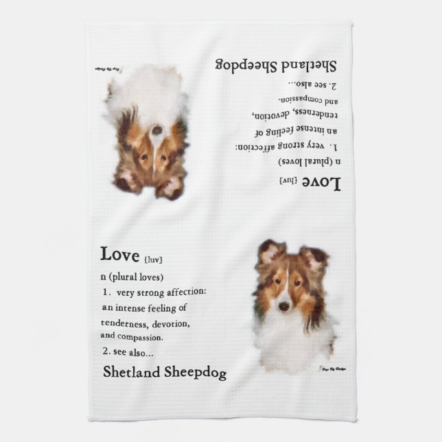 Paño De Cocina Shetland Sheepdog Sheltie Aovers Regalos (Vertical)