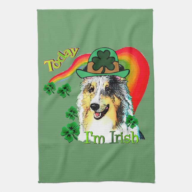 Paño De Cocina Shetland Sheepdog St Patricks (Vertical)