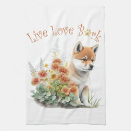 Paño De Cocina Shiba Inu Dog Mom Floral