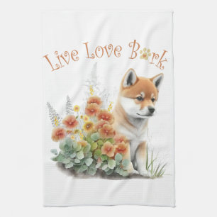Paño De Cocina Shiba Inu Dog Mom Floral