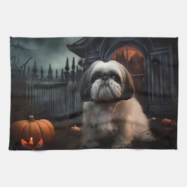 Paño De Cocina Shih Tzu Halloween Sasuy (Horizontal)