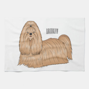Paño De Cocina Shih tzu personalizado de pelo largo ilustracion