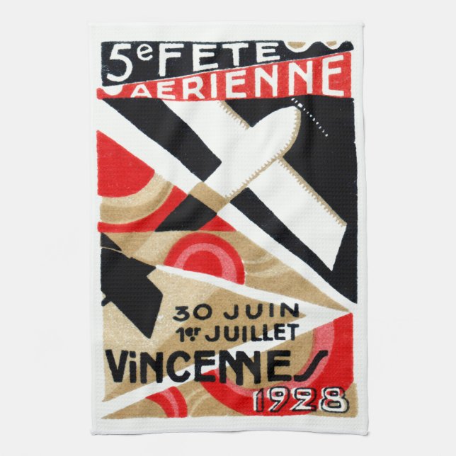 Paño De Cocina Show Aéreo de París de 1928 (Vertical)