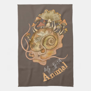 Paño De Cocina Shroom Snail Spirit Animal Art