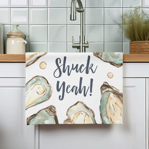 Paño De Cocina Shuck Yeah Oyster Pearl de color agua