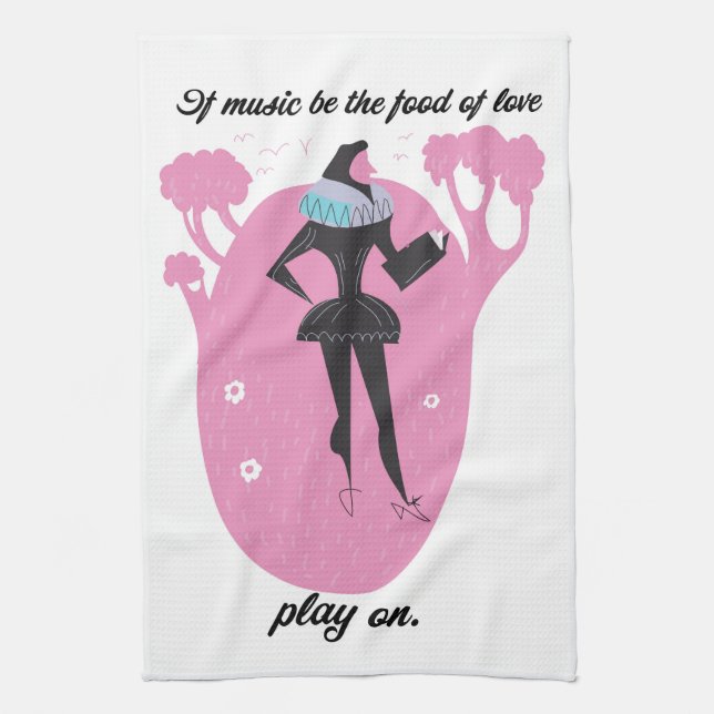 Paño De Cocina Si la música es la comida del amor, toca (Vertical)