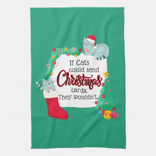 Paño De Cocina Si los gatos enviaran tarjetas a los Navidades, no