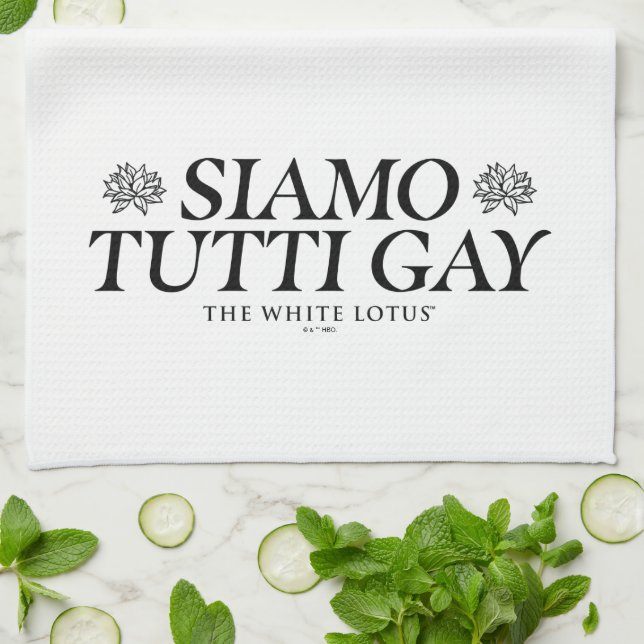 Paño De Cocina Siamo Tutti Gay - El Lotus blanco (Doblado)