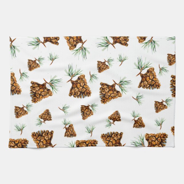 Paño De Cocina Siberian Pinecone Pattern Towel (Horizontal)