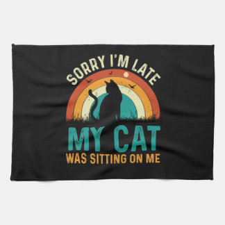 Paño De Cocina Siento haber tardado en que mi gato estaba sentado