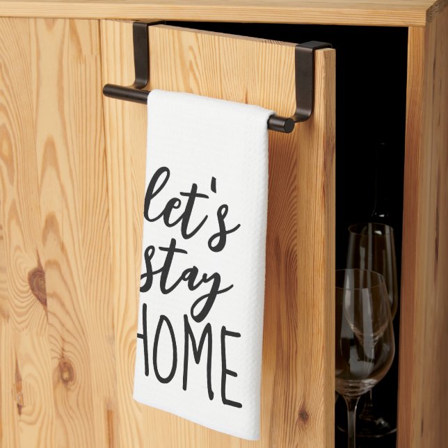 Paño De Cocina Sigamos el texto de casa en blanco (Pliegue de tercios)