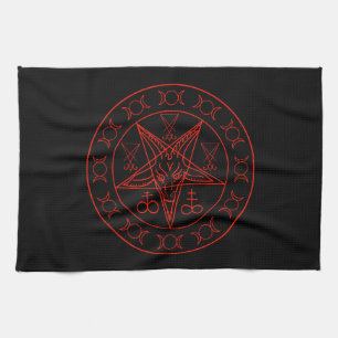 Paño De Cocina Sigil de la luna triple de Baphomet y sigil del