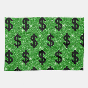 Paño De Cocina Signo de Dólar Negro Dinero Empresario Wall Street