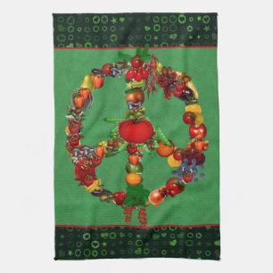 Paño De Cocina Signo de la paz del Veggie