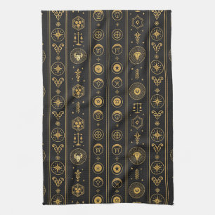 Paño De Cocina Signo Zodiaco de Oro Negro (1)