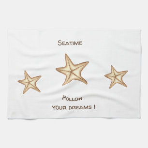 Paño De Cocina Sigue tus sueños acuarela Seatime Estrella de Mar