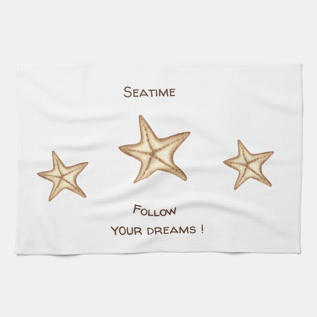 Paño De Cocina Sigue tus sueños acuarela Seatime Starfish (Horizontal)