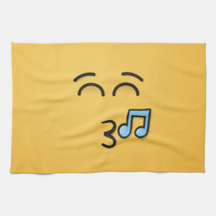 Paño De Cocina Silbando cara con ojos sonrientes