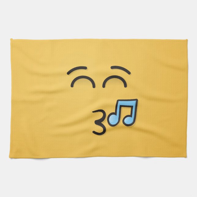 Paño De Cocina Silbando cara con ojos sonrientes (Horizontal)