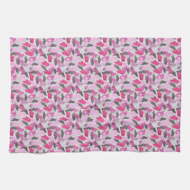 Paño De Cocina Silhouette Animal Camouflage Pink (Horizontal)