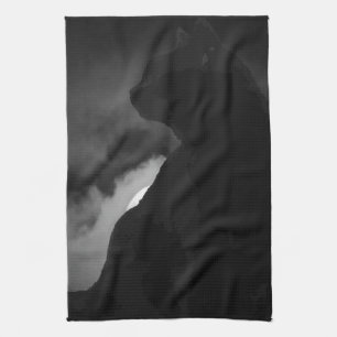 Paño De Cocina Silhouette Black Cat Moonlight