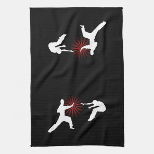Paño De Cocina Silhouette de energía de artes marciales