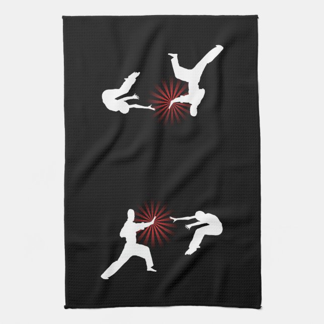 Paño De Cocina Silhouette de energía de artes marciales (Vertical)
