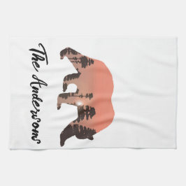 Paño De Cocina Silhouette de oso al aire libre personalizada