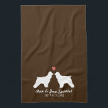 Paño De Cocina Silhouettes español de Cocker con corazón y texto<br><div class="desc"></div>